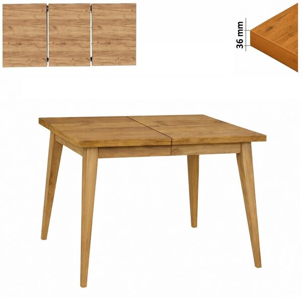 Stół 80x140/190 cm prostokątny rozkładany, blat 3,6 cm, nogi Drewniane „ Trapezowe ” | ArtD Home