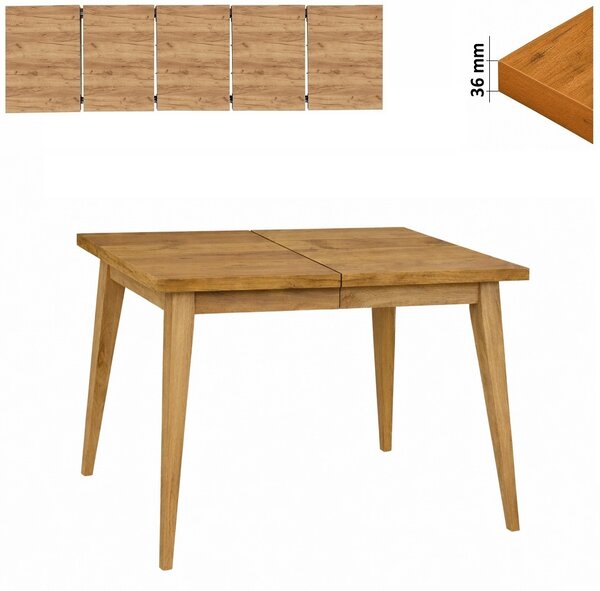 Stół 80x140/290 cm prostokątny rozkładany, blat 3,6 cm, nogi Drewniane „ Trapezowe ” | ArtD Home