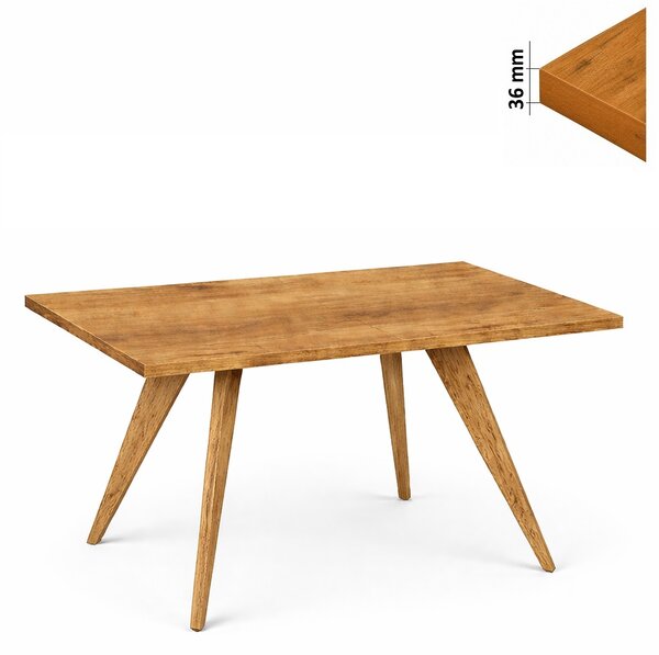 Stół 60x100 cm prostokątny nierozkładany, blat 3,6 cm, nogi Drewniane „ Stożkowe ” | ArtD Home