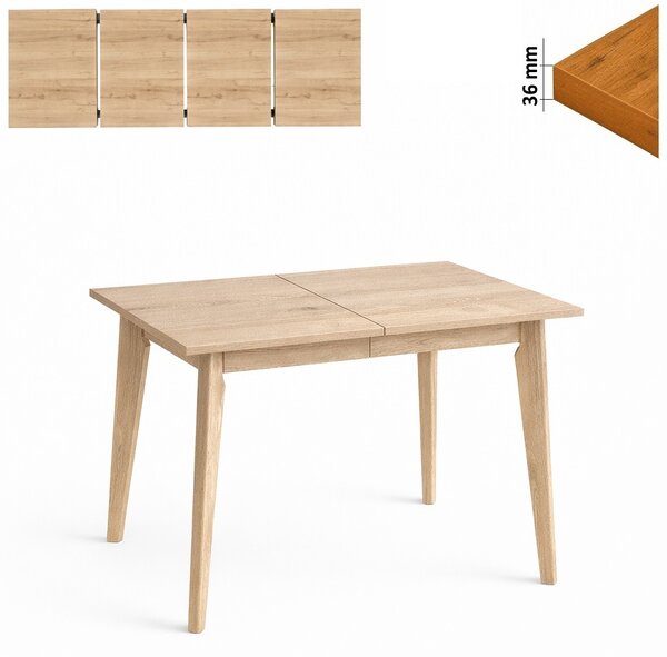 Stół 80x140/240 cm prostokątny rozkładany, blat 3,6 cm, nogi Drewniane „ Trapezowe 2 ” | ArtD Home