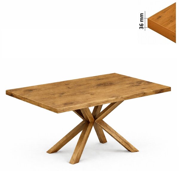 Stół 60x100 cm prostokątny nierozkładany, blat 3,6 cm, nogi Drewniane „ Krzyżak ” | ArtD Home