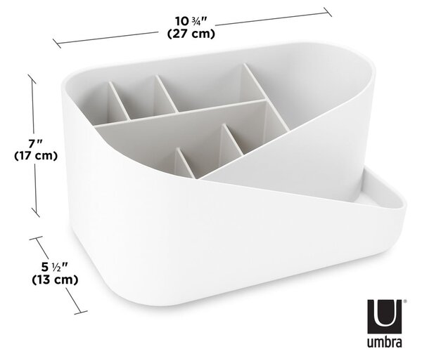 Biały plastikowy organizer łazienkowy na kosmetyki Glam – Umbra
