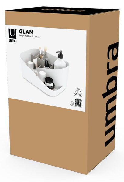 Biały plastikowy organizer łazienkowy na kosmetyki Glam – Umbra