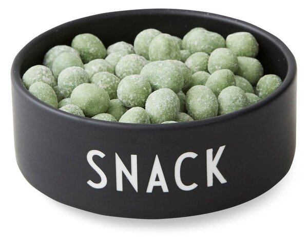 Czarna porcelanowa miska Design Letters Snack, ø 12 cm