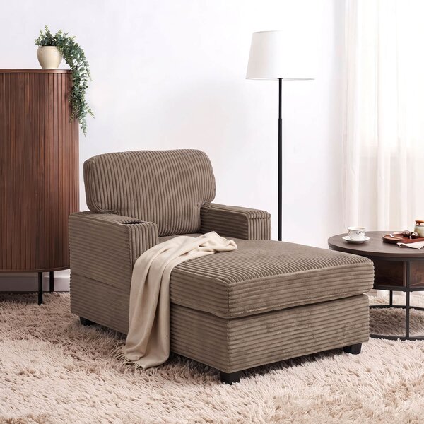 Fotel Wypoczynkowy Sofa NEO Beżowy Sztruksowy Nowoczesny