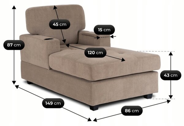 Fotel Wypoczynkowy Sofa NEO Beżowy Tapicerowany Nowoczesny