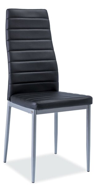 Krzesło H-261 Bis Aluminium / Ekoskóra Czarne