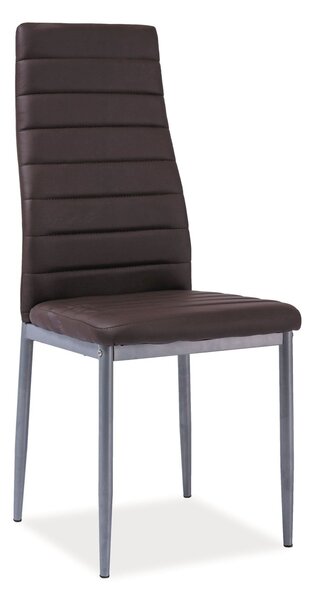 Krzesło H-261 Bis Aluminium / Ekoskóra Brązowe