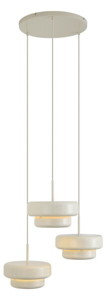Retro Lampa Wisząca Beżowa z Metalowym Kloszem 3-punktowa - Ophelia