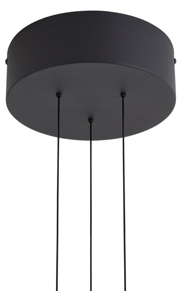 Nowoczesna lampa wisząca czarna ze ściemnialnym LED - Smith
