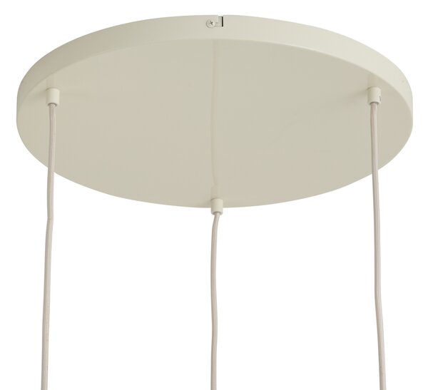 Retro Lampa Wisząca Beżowa z Metalowym Kloszem 3-punktowa - Ophelia