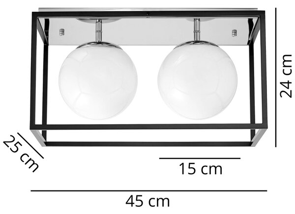 NOWOCZESNA LAMPA SUFITOWA CHROMOWANY PLAFON MALDINI W2