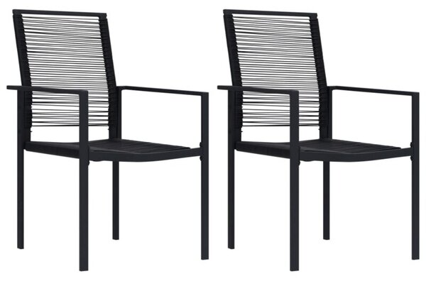 Krzesła ogrodowe, 2 szt., rattan pvc, czarne