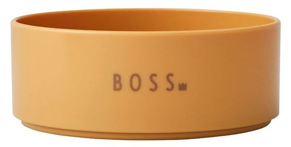 Musztardowa miska dla dzieci Design Letters Mini Boss, ø 11 cm