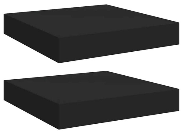 Półki ścienne, 2 szt., czarne, 23 x 23,5 x 3,8 cm, mdf