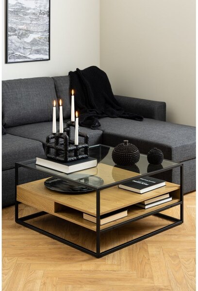 Stolik ze szklanym blatem 80x80 cm Randolf – Actona