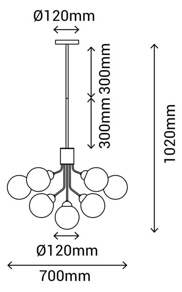 Czarno-biała lampa wisząca SULION Musa, wys. 102 cm