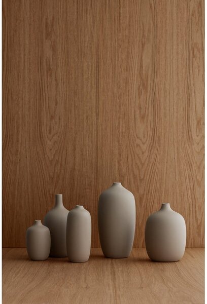 Beżowy ceramiczny wazon Blomus Nomad, wys. 21 cm