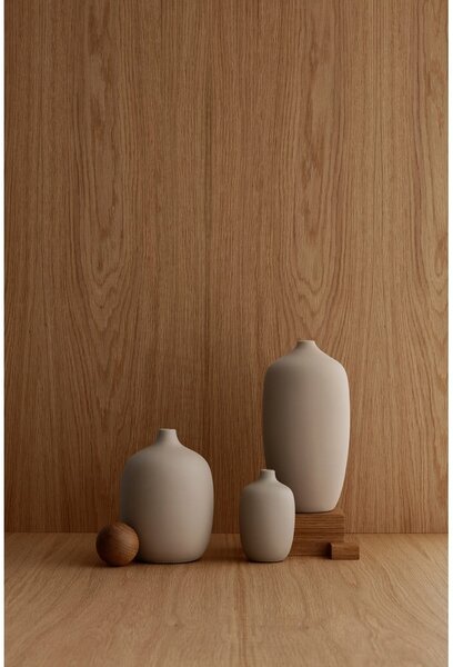 Beżowy ceramiczny wazon Blomus Nomad, wys. 21 cm