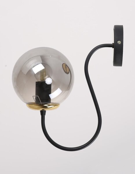 Czarno-szary kinkiet ø 15 cm Oslo – Squid Lighting