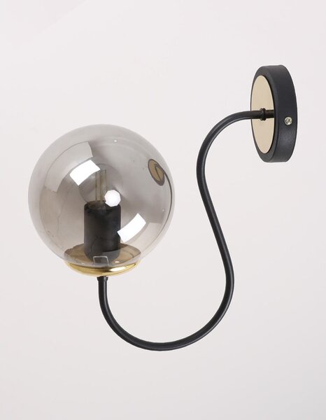 Czarno-szary kinkiet ø 15 cm Oslo – Squid Lighting