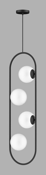 Czarna lampa wisząca ze szklanym kloszem Club – Squid Lighting