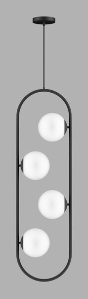 Czarna lampa wisząca ze szklanym kloszem Club – Squid Lighting