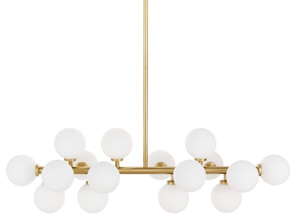 LAMPA WISZĄCA SUFITOWA NOWOCZESNA MOSIĘŻNA BIAŁE KULE PETRICA 16