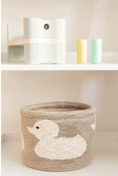Beżowy bawełniany organizer Kindsgut Duck, ø 16 cm
