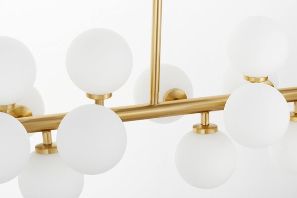 LAMPA WISZĄCA SUFITOWA NOWOCZESNA MOSIĘŻNA BIAŁE KULE PETRICA 16