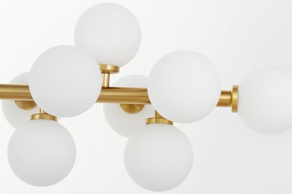 LAMPA WISZĄCA SUFITOWA NOWOCZESNA MOSIĘŻNA BIAŁE KULE PETRICA 16