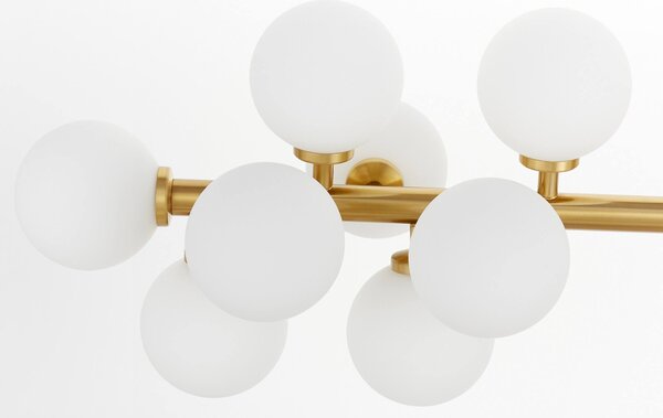 LAMPA WISZĄCA SUFITOWA NOWOCZESNA MOSIĘŻNA BIAŁE KULE PETRICA 16