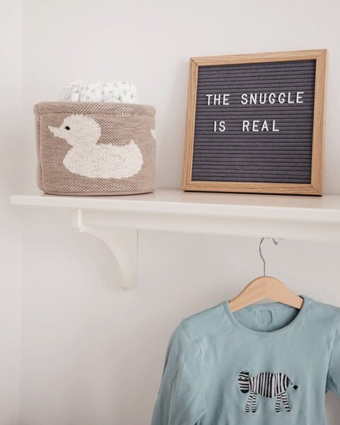 Beżowy bawełniany organizer Kindsgut Duck, ø 16 cm