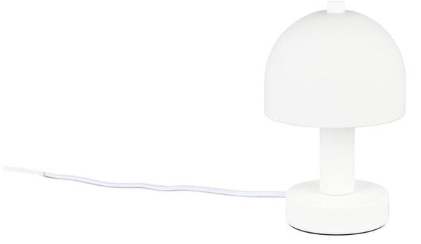Biała lampa stołowa ze szklanym kloszem (wysokość 19 cm) Glenn – Reality