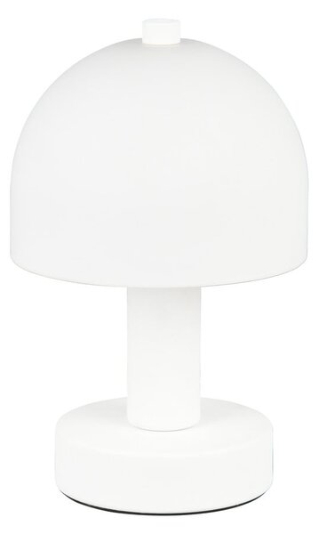 Biała lampa stołowa ze szklanym kloszem (wysokość 19 cm) Glenn – Reality