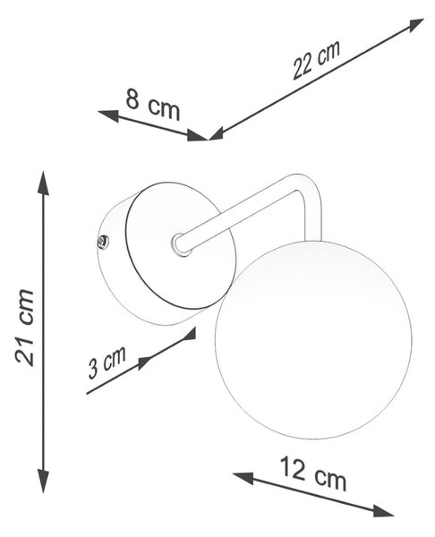Czarno-biały kinkiet Beam – Sollux