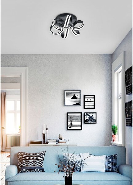 Czarna lampa sufitowa LED Carrera – Trio