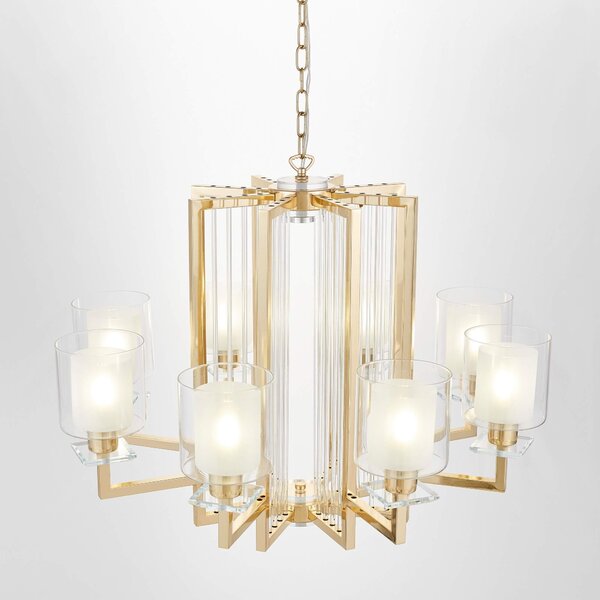 LAMPA WISZĄCA NOWOCZESNA ZŁOTA MANHATTAN W8