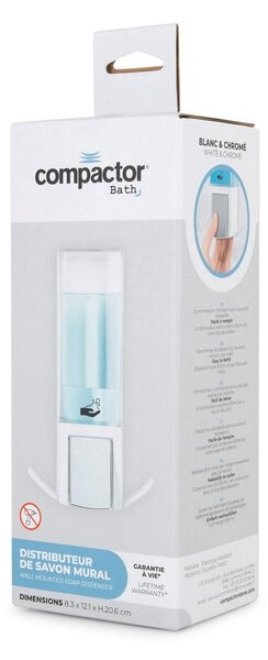 Biały naścienny dozownik do mydła 500 ml – Compactor