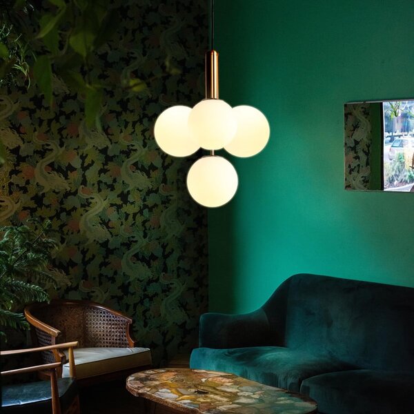 Lampa wisząca w kolorze złota SULION Musa, wys. 120 cm