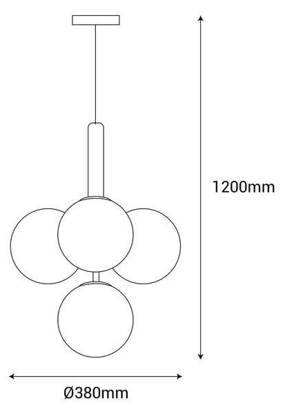 Lampa wisząca w kolorze złota SULION Musa, wys. 120 cm