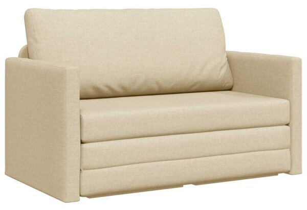 Sofa bed kremowy 124 x 71 x 78 cm tkanina