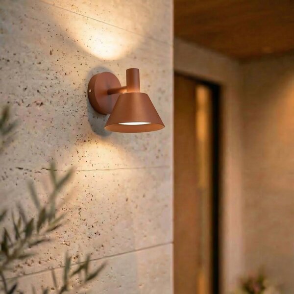 Zewnętrzna Lampa Lucande, Tabena, brąz rdzawy, aluminium, nowoczesny