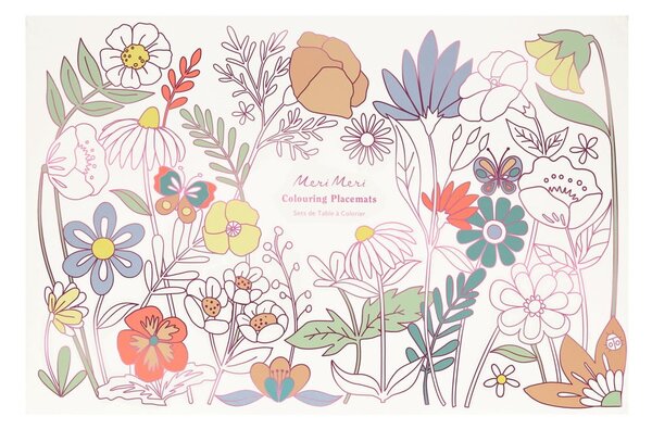 Papierowe maty stołowe zestaw 8 szt. 28x42.5 cm Butterflies & Flowers – Meri Meri