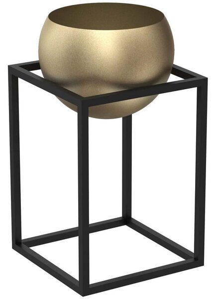 Luminex Metalowa doniczka 51,3x29 cm czarna/złota LU9010