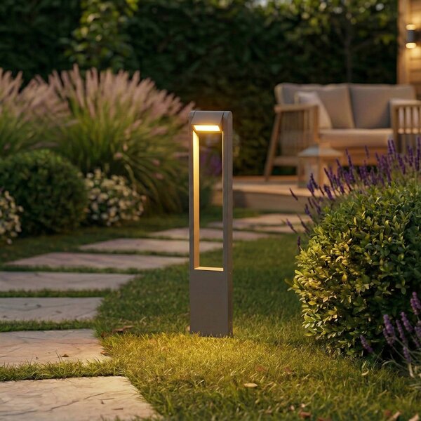 Zewnętrzna Lampa Lindby, Meloni, czarny, taras, aluminium, nowoczesny
