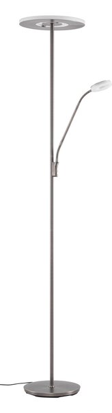 Lampa Podłogowa Lucande, Raymond, ściemnialny, metaliczny, salon, metal, nowoczesny