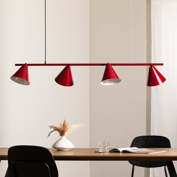 Lampa Wisząca ALDEX, Hängeleuchte Form 4, ściemnialny, czerwony, jadalnia, metal, nowoczesny