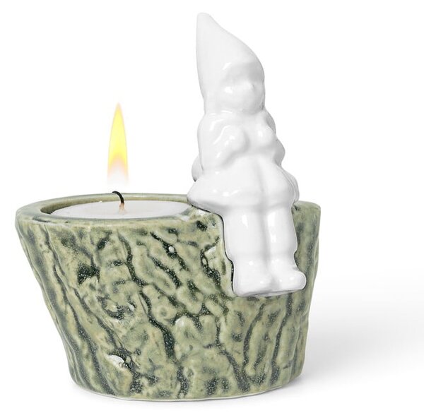 Świąteczny świecznik z porcelany i kamionki Kähler Design Christmas Tales, dł. 8,5 cm