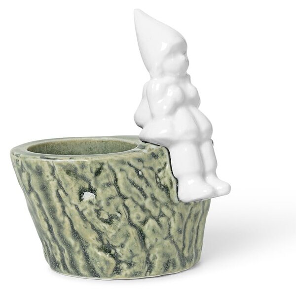 Świąteczny świecznik z porcelany i kamionki Kähler Design Christmas Tales, dł. 8,5 cm